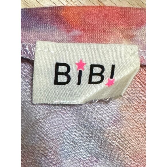 Bibi Womens Tie Dye Long Sleeve Sweatshirt Pullover Casual Top Orange Purple Lg - Picture 3 of 5